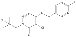 Molecular Structure of 120955-77-3 (3(2H)-Pyridazinone,4-chloro-2-(2-chloro-2-methylpropyl)-5-[(6-iodo-3-pyridinyl)methoxy]-)